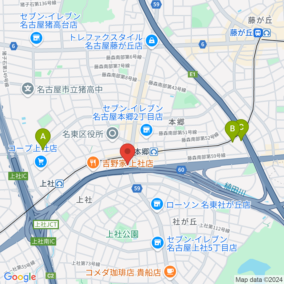 ピアノ百貨名古屋店周辺のホテル一覧地図