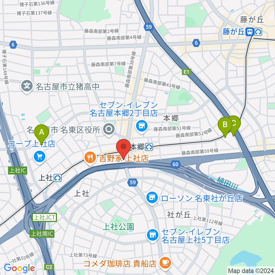 ピアノ百貨名古屋店周辺のホテル一覧地図