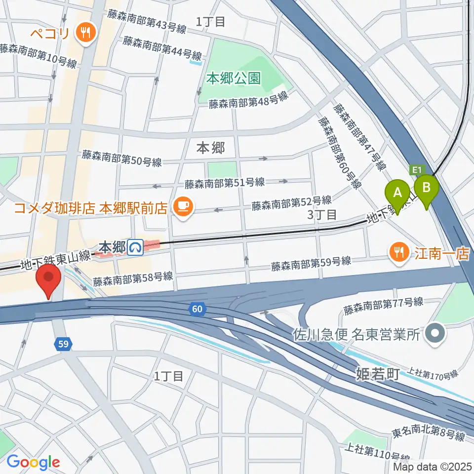 ピアノ百貨 名古屋店周辺のホテル一覧地図