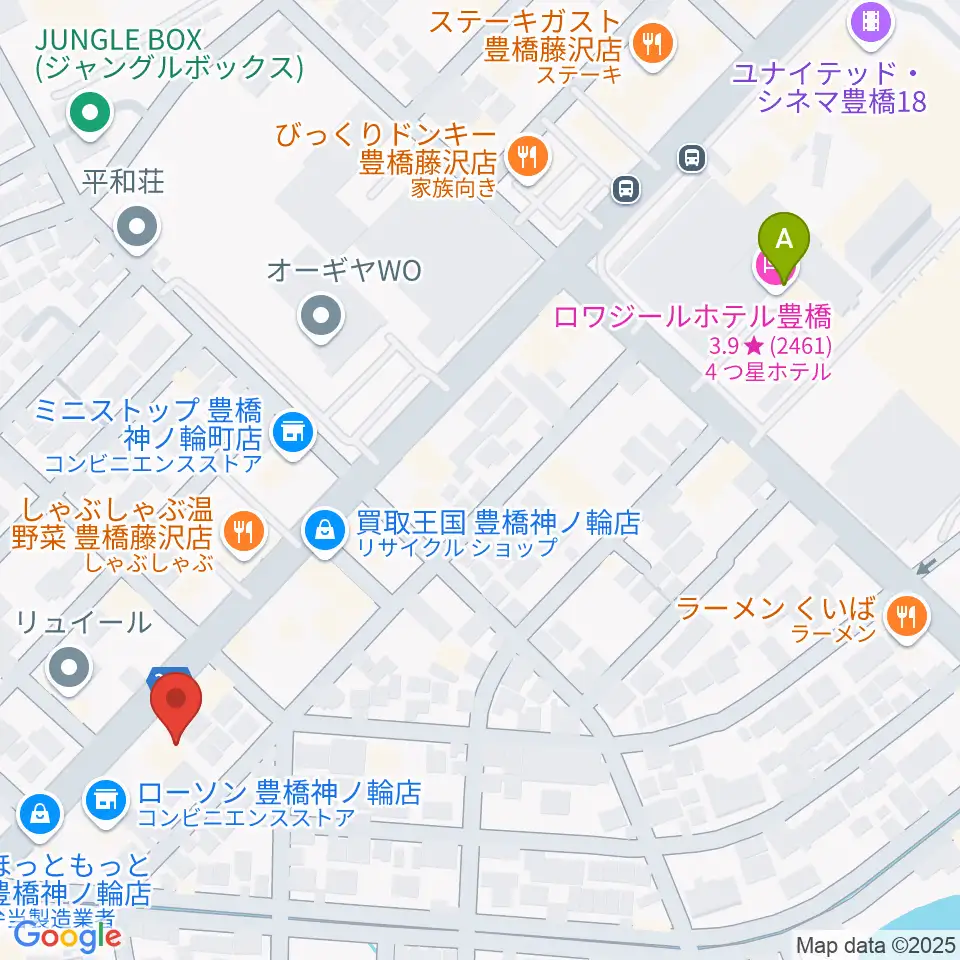 ピアノ百貨 豊橋店周辺のホテル一覧地図