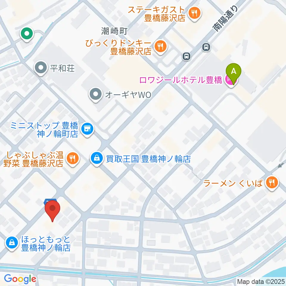ピアノ百貨 豊橋店周辺のホテル一覧地図