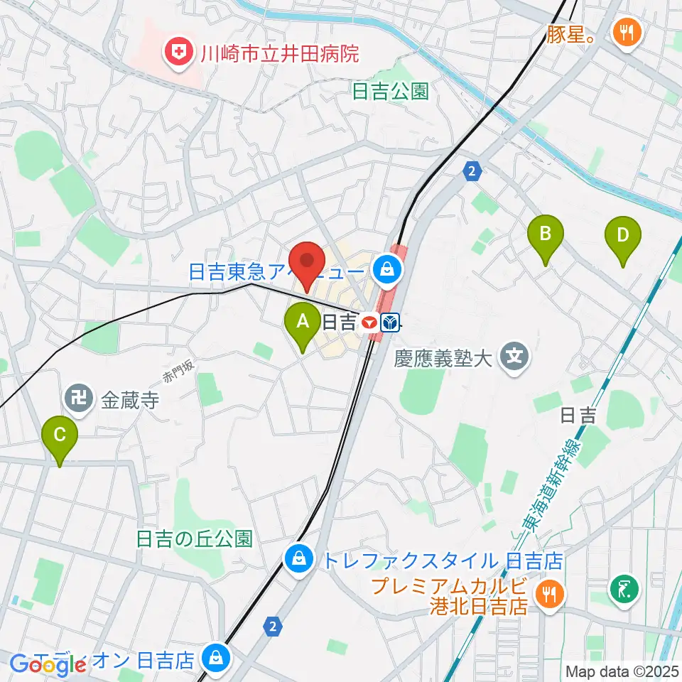 山響楽器店 日吉店周辺のホテル一覧地図