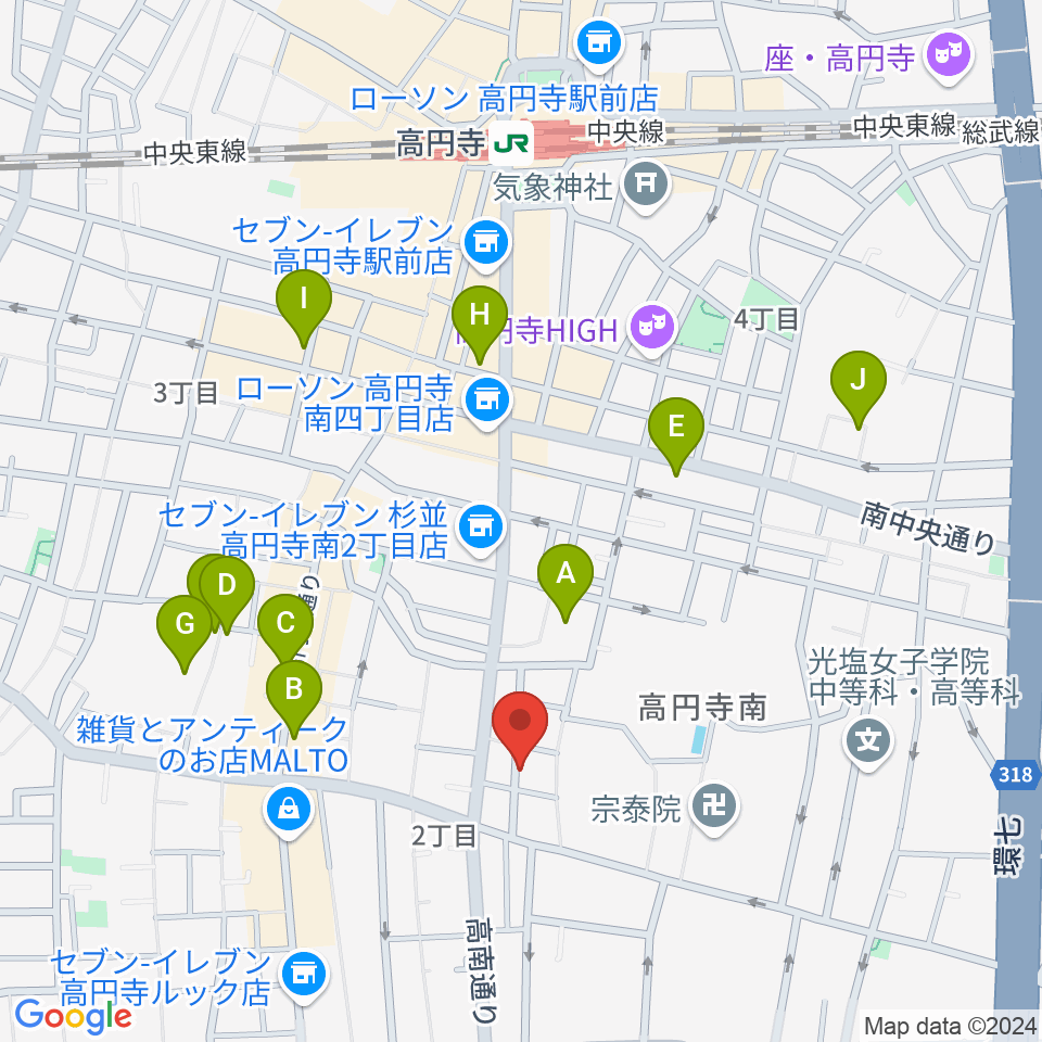 佐々木ヴァイオリン製作工房周辺のホテル一覧地図