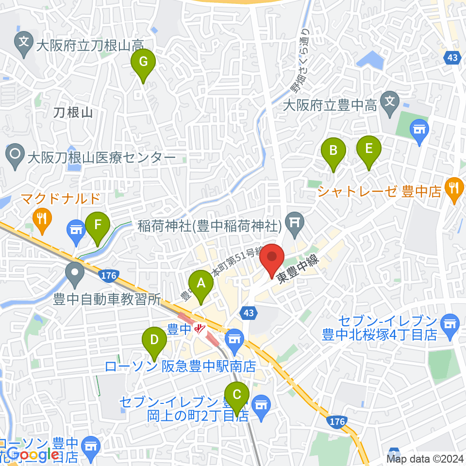 清家楽器周辺のホテル一覧地図