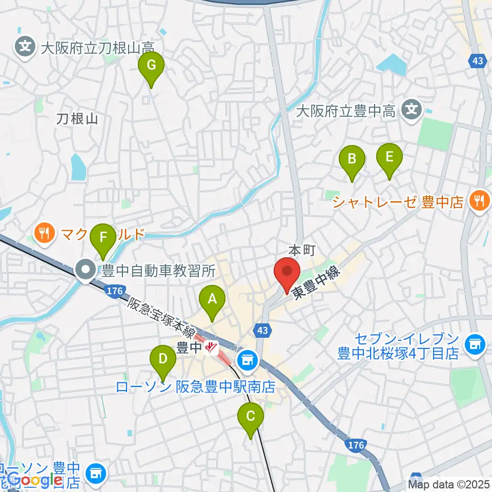 清家楽器周辺のホテル一覧地図