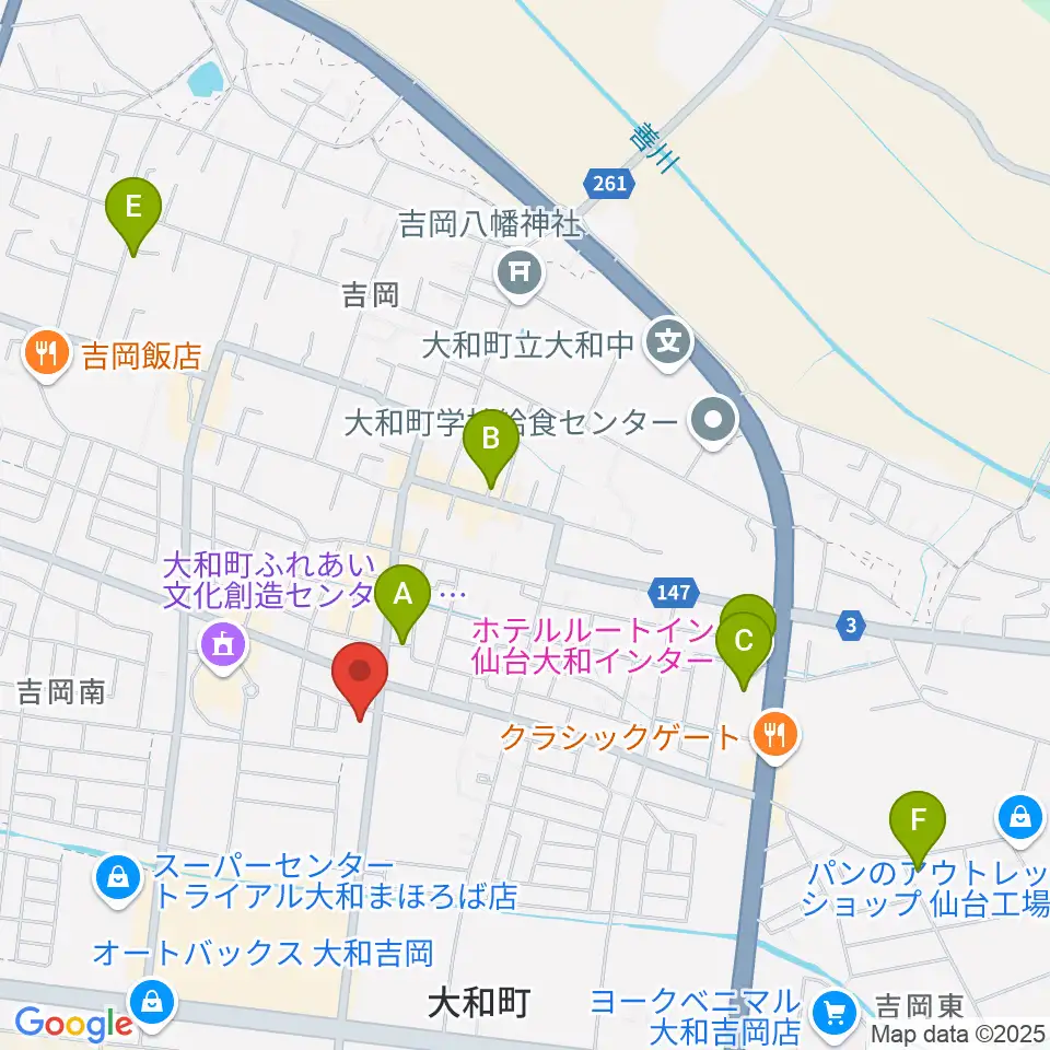 仙台ピアノ工房周辺のホテル一覧地図