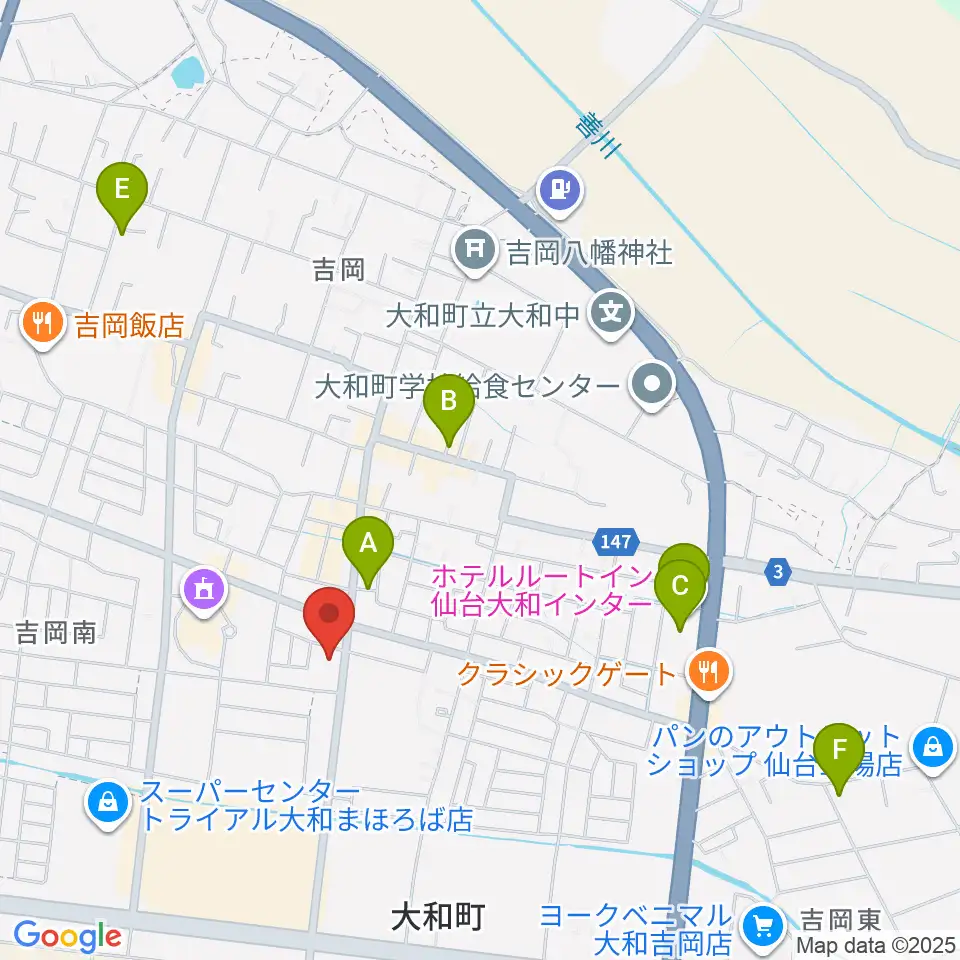 仙台ピアノ工房周辺のホテル一覧地図
