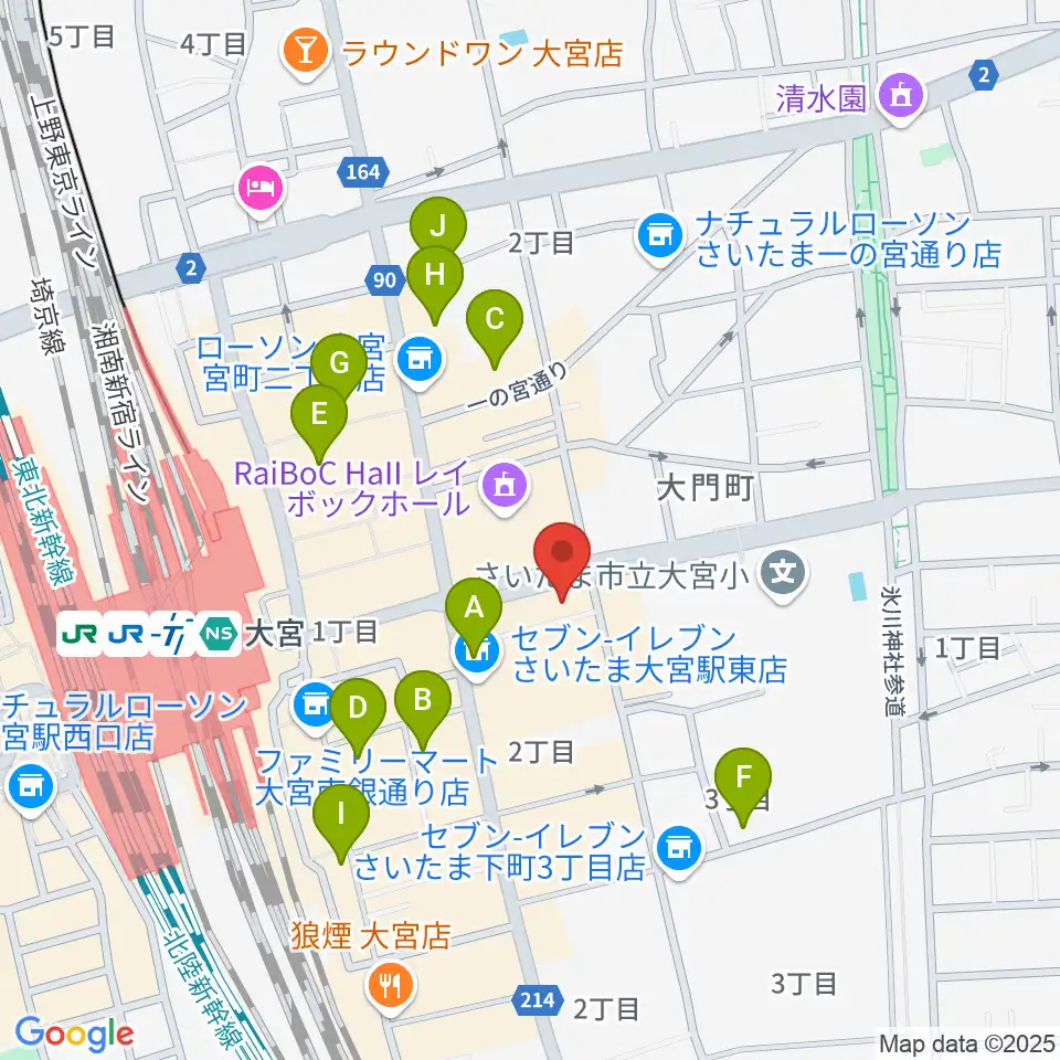 下倉楽器 大宮店周辺のホテル一覧地図