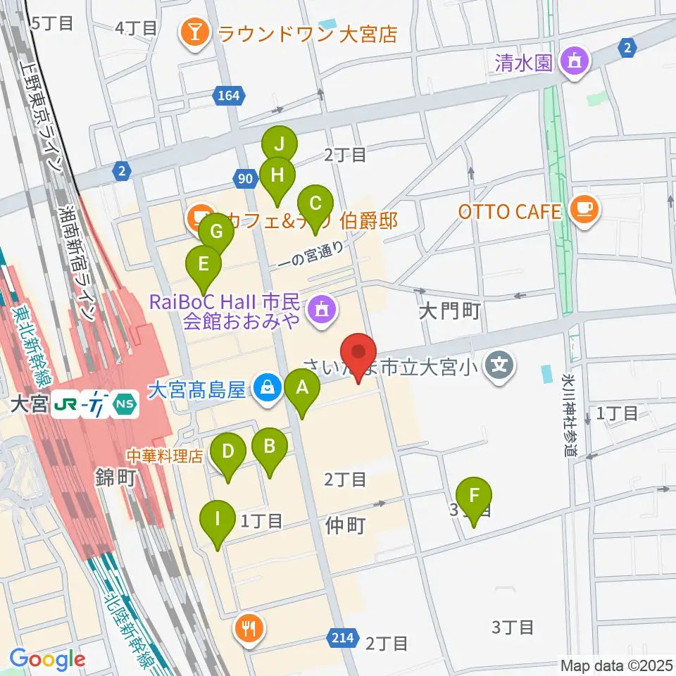 下倉楽器 大宮店周辺のホテル一覧地図