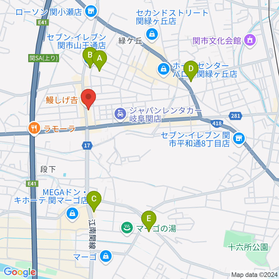 シノダ楽器周辺のホテル一覧地図