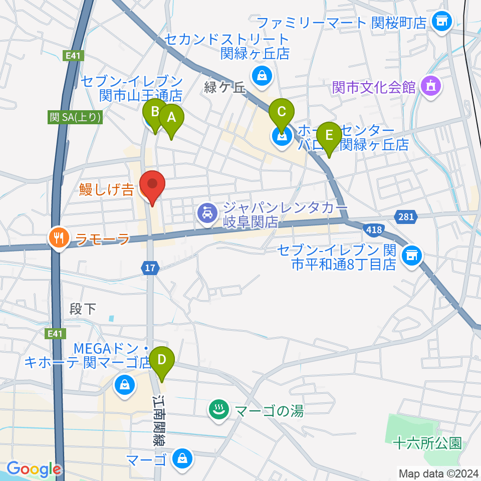 シノダ楽器周辺のホテル一覧地図