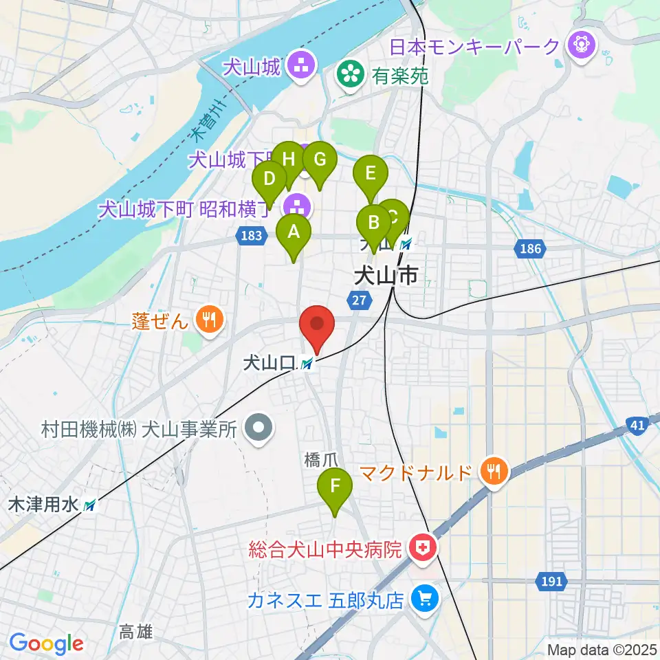 真和楽器周辺のホテル一覧地図