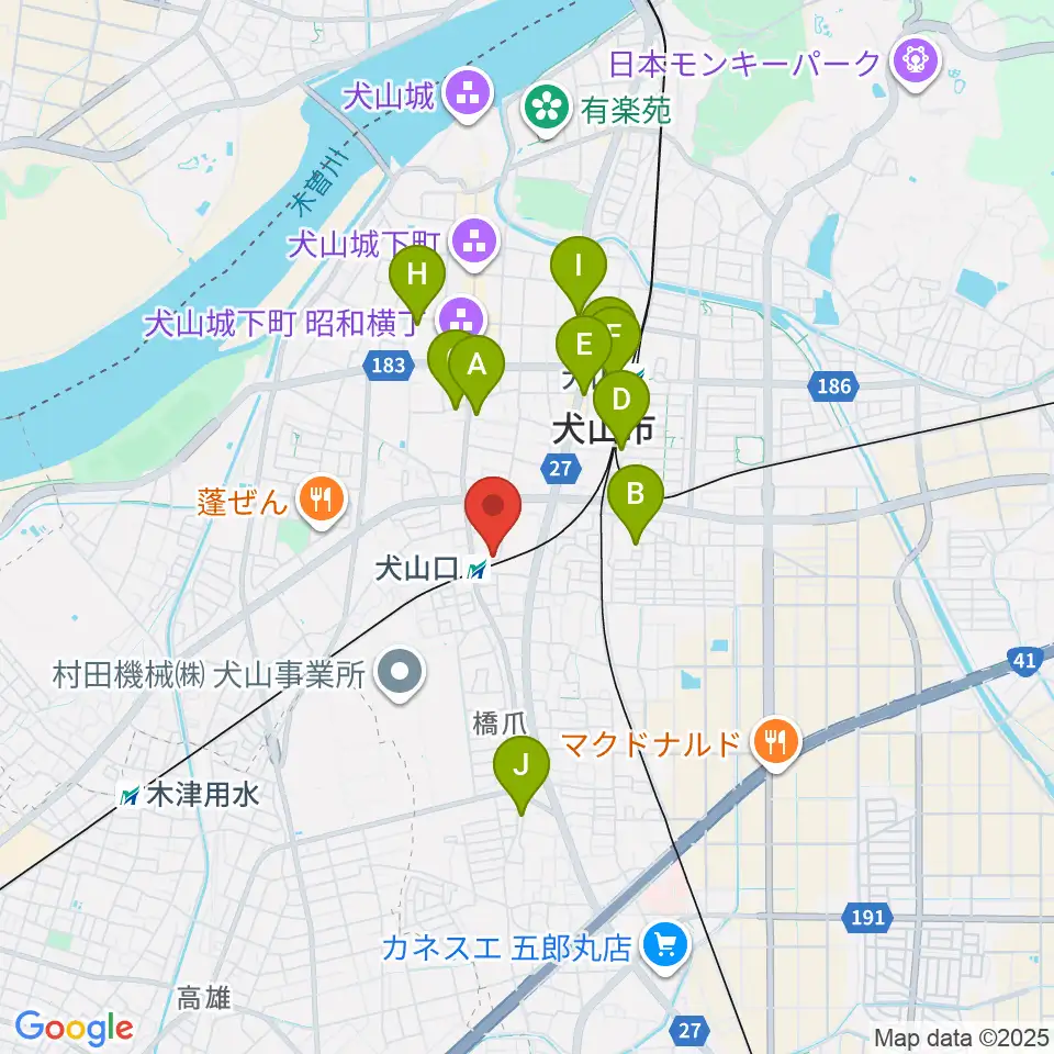 真和楽器周辺のホテル一覧地図