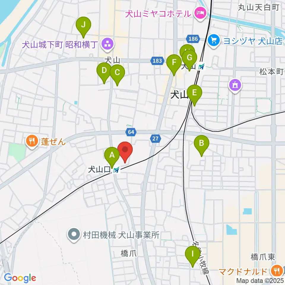 真和楽器周辺のホテル一覧地図