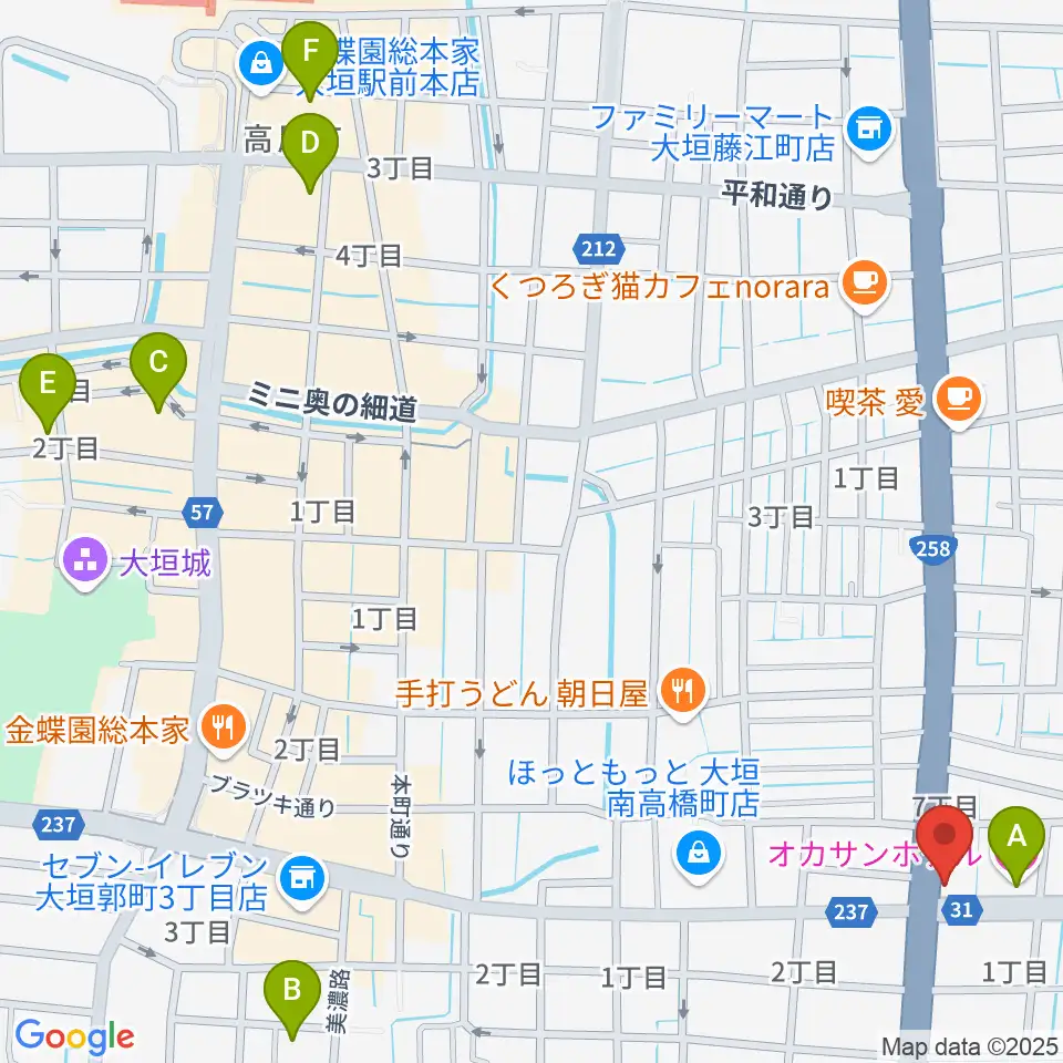 松栄楽器 大垣本店周辺のホテル一覧地図