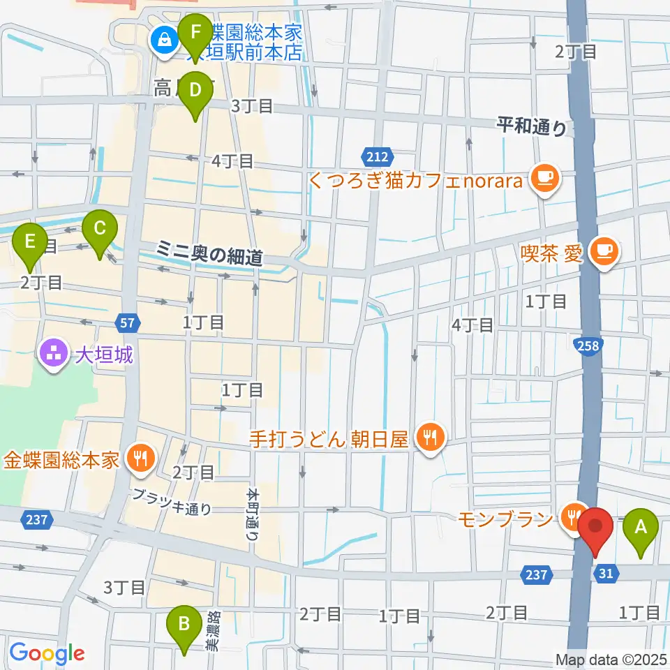 松栄楽器 大垣本店周辺のホテル一覧地図