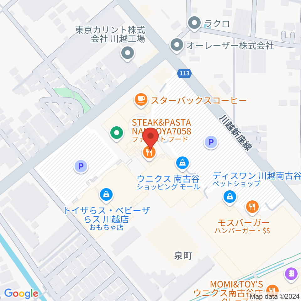 昭和楽器 川越店周辺のホテル一覧地図