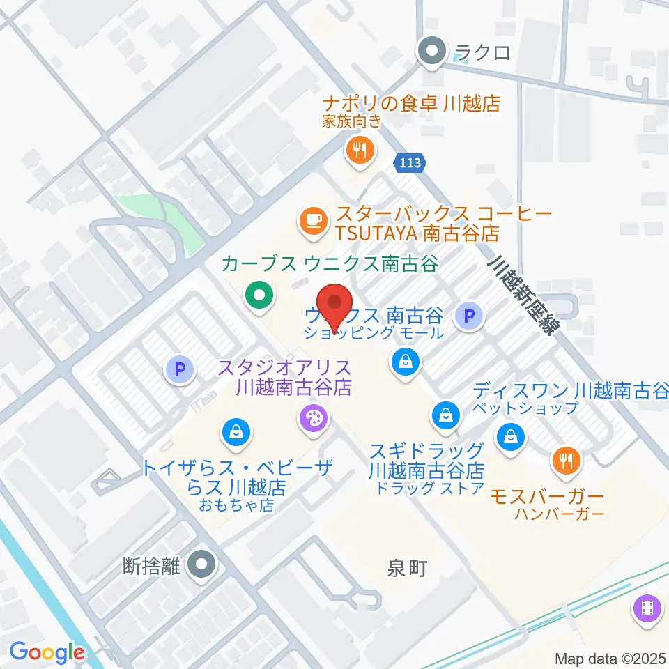 昭和楽器 川越店周辺のホテル一覧地図