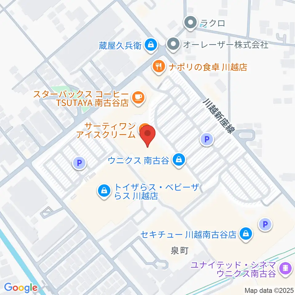 昭和楽器 川越店周辺のホテル一覧地図