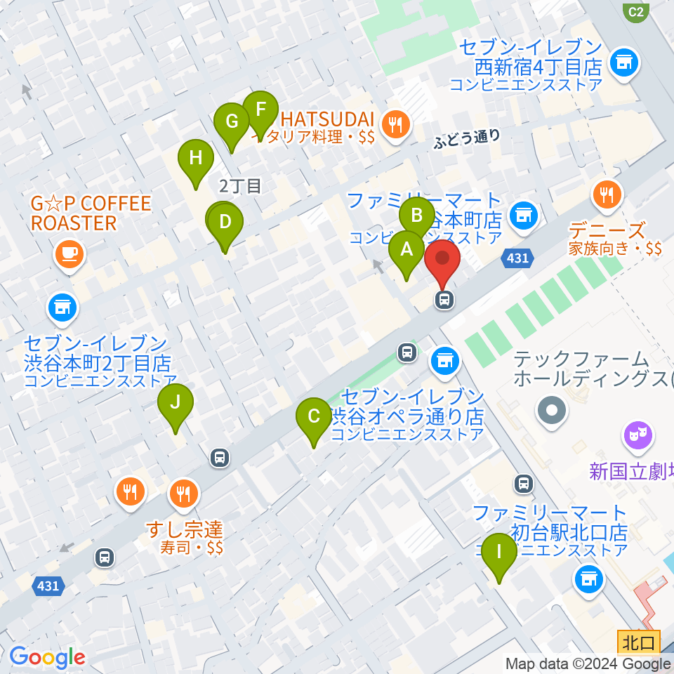 レオミュージック周辺のホテル一覧地図