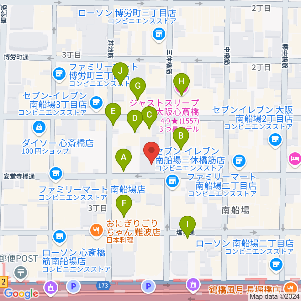 ストリングフォニック周辺のホテル一覧地図