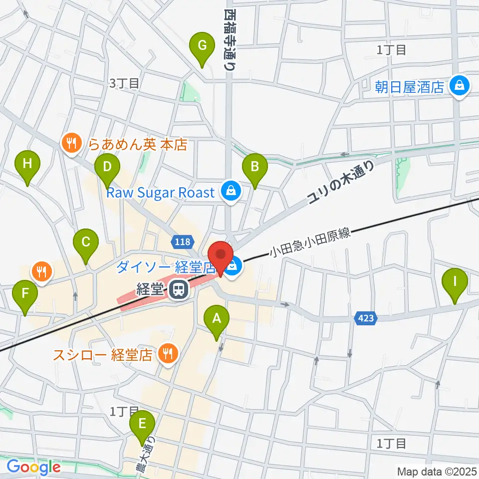 スガナミ楽器経堂店・グランドピアノサロン周辺のホテル一覧地図