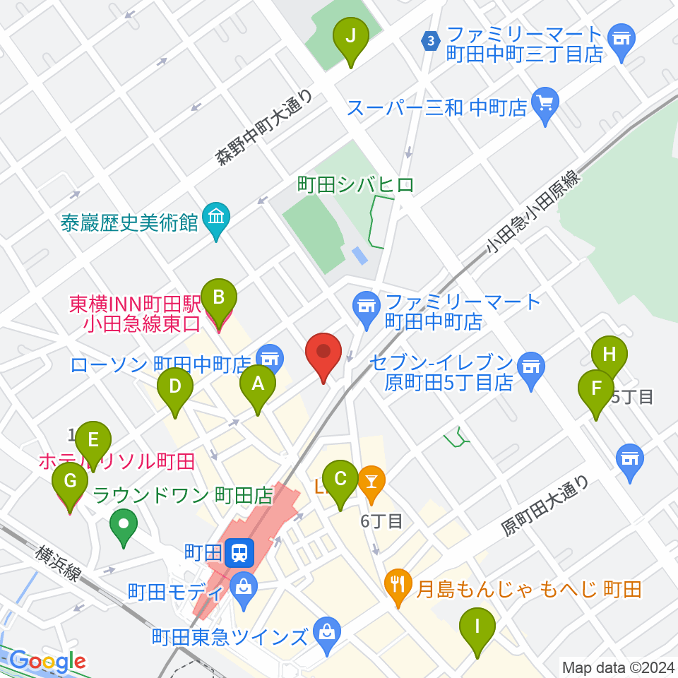 スガナミ楽器 町田店周辺のホテル一覧地図