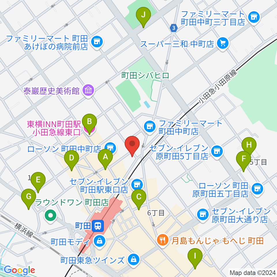 スガナミ楽器 町田店周辺のホテル一覧地図