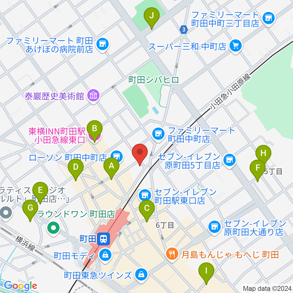 スガナミ楽器 町田店周辺のホテル一覧地図