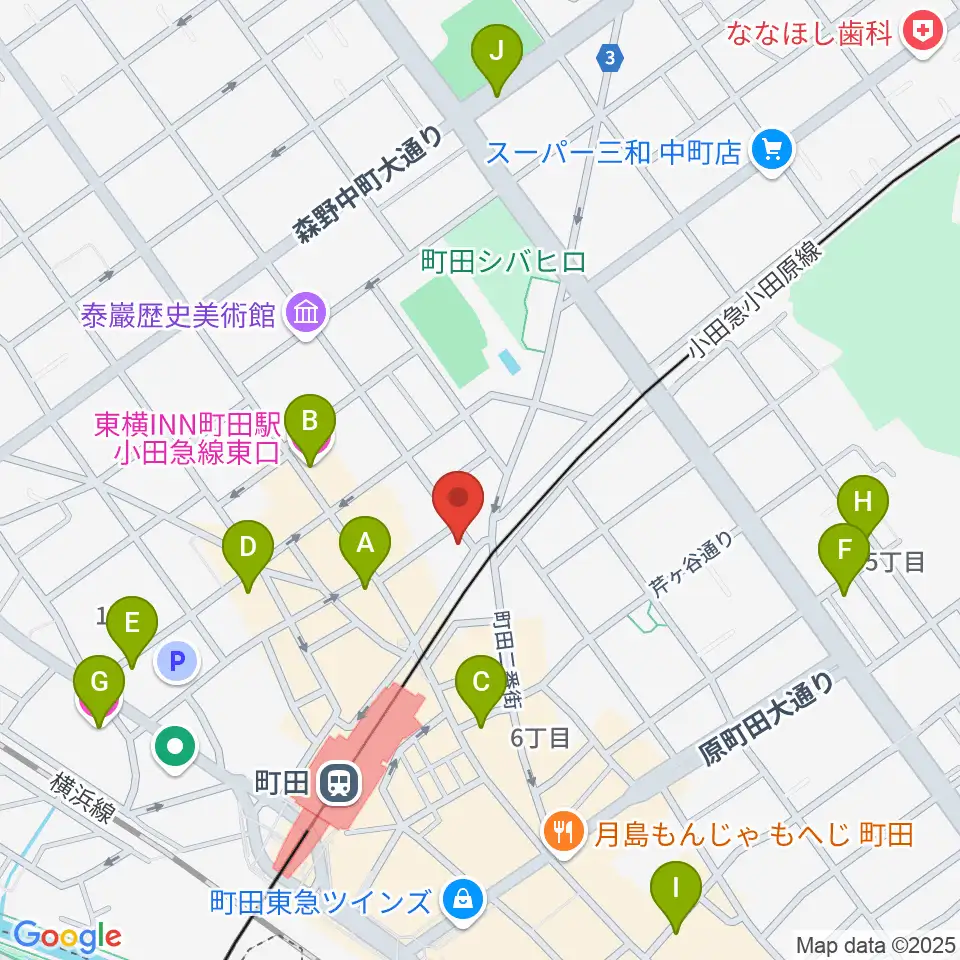 スガナミ楽器 町田店周辺のホテル一覧地図
