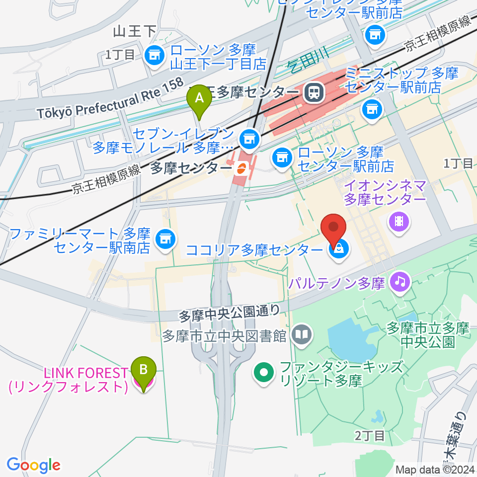 スガナミ楽器 多摩店周辺のホテル一覧地図