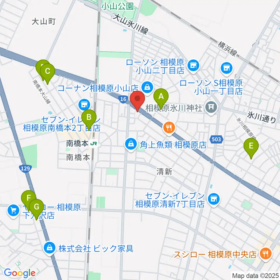 スガナミ楽器 南橋本店周辺のホテル一覧地図