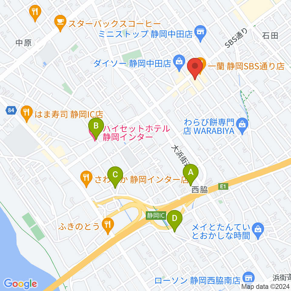 すみやグッディSBS通り店周辺のホテル一覧地図