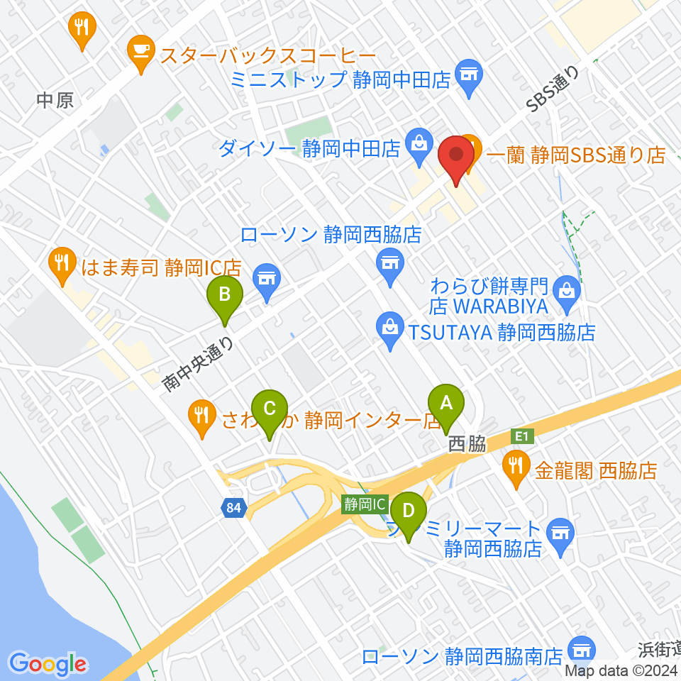 すみやグッディSBS通り店周辺のホテル一覧地図