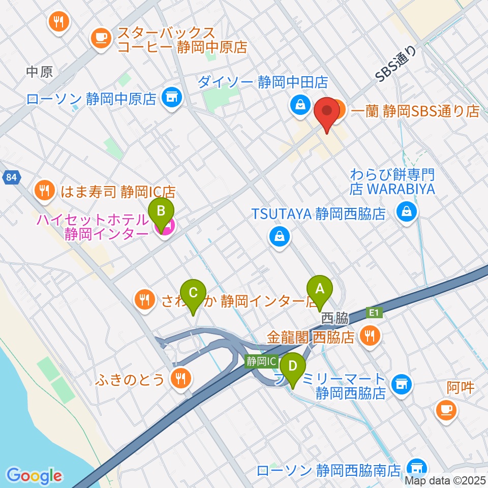 すみやグッディSBS通り店周辺のホテル一覧地図