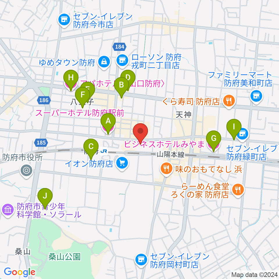 グランドミック タマシゲ楽器ルルサス店周辺のホテル一覧地図