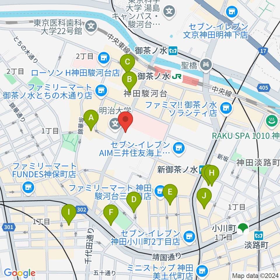 谷口楽器周辺のホテル一覧地図