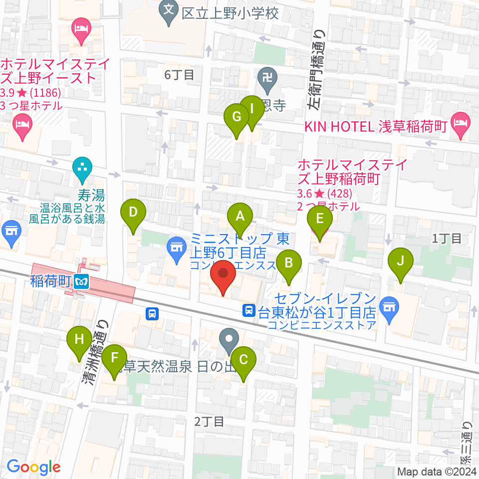 高級二胡専門店名師堂 東京店周辺のホテル一覧地図