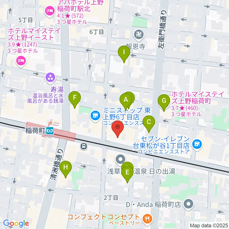 高級二胡専門店名師堂 東京店周辺のホテル一覧地図