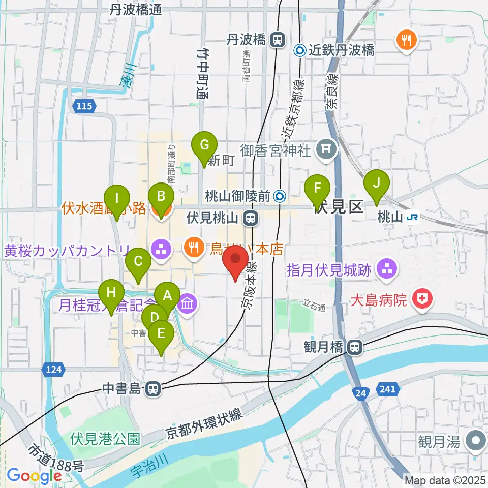 若林楽器店周辺のホテル一覧地図