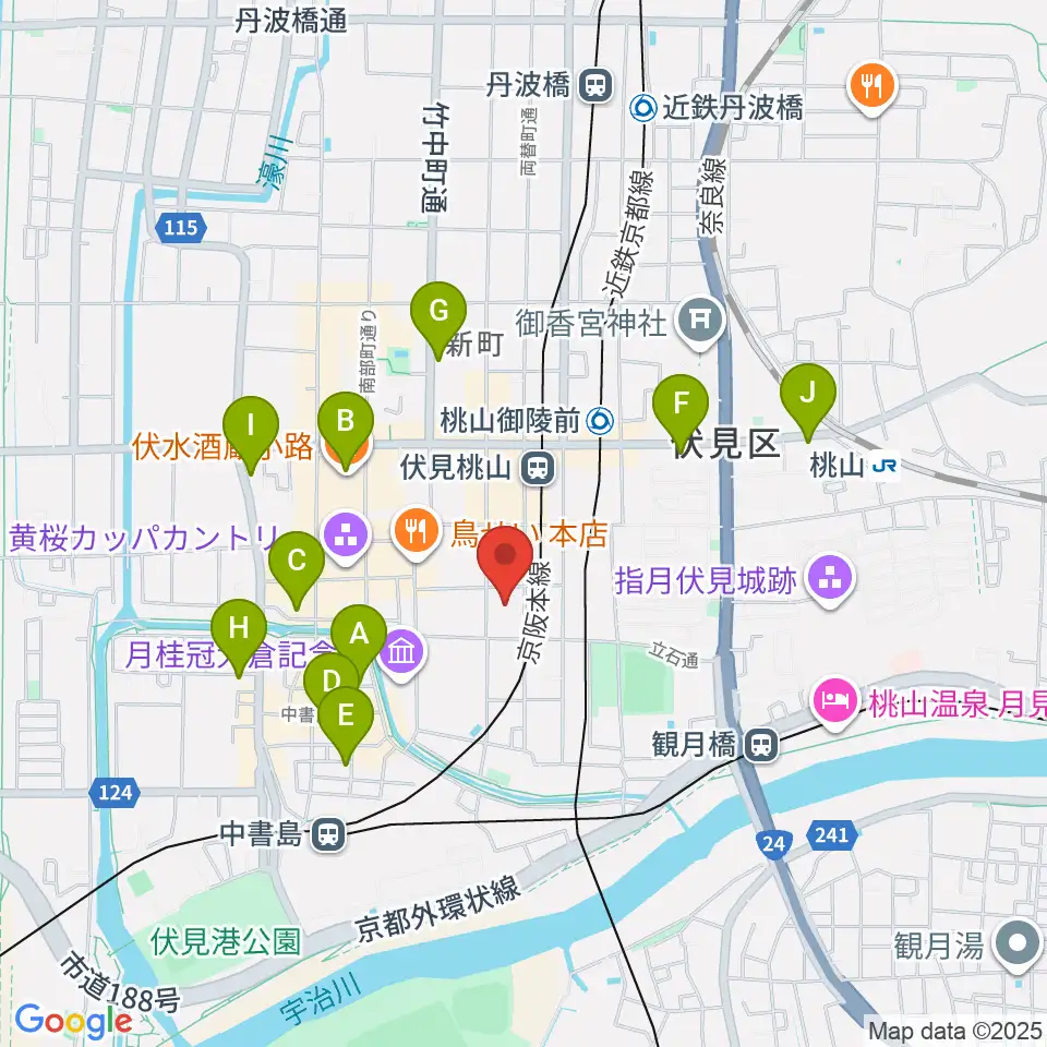 若林楽器店周辺のホテル一覧地図