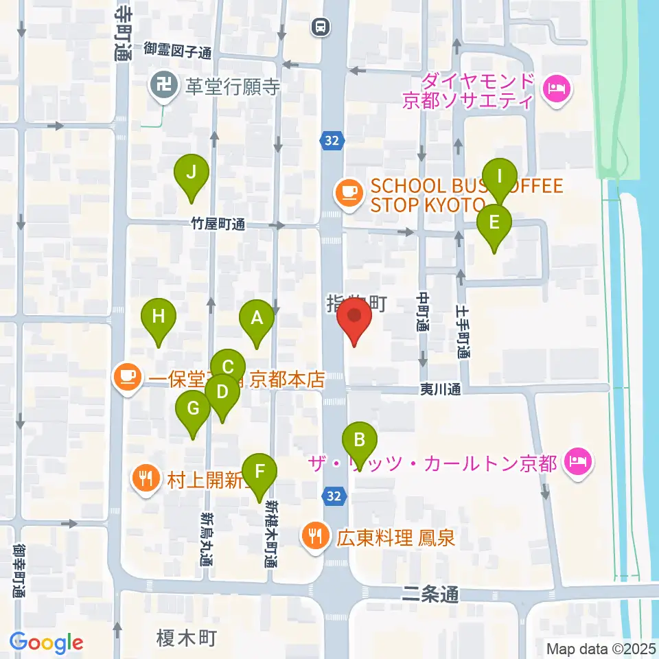 ワタナベ楽器店 京都本店周辺のホテル一覧地図