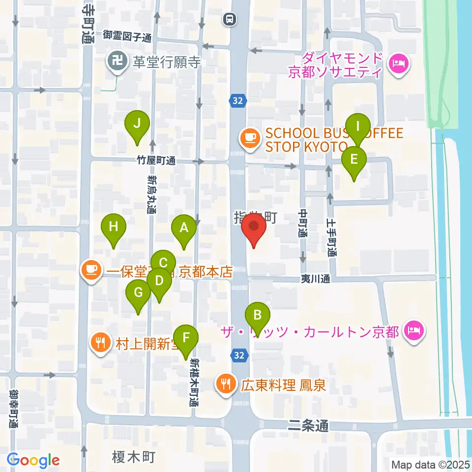 ワタナベ楽器店 京都本店周辺のホテル一覧地図