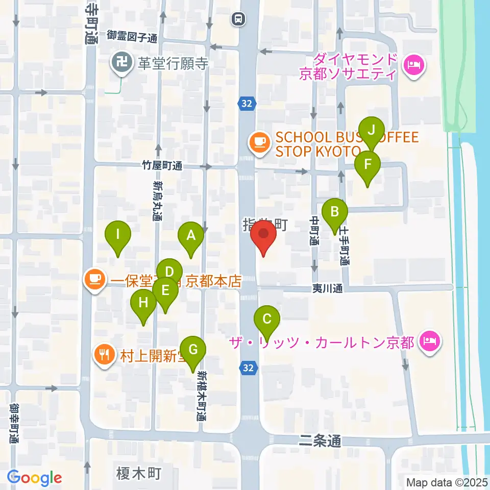ワタナベ楽器店 京都本店周辺のホテル一覧地図