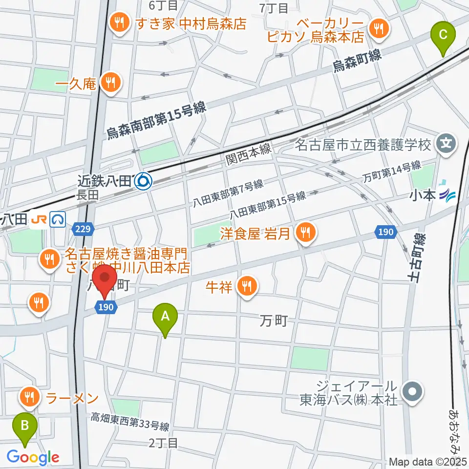 矢木楽器店 八田本店周辺のホテル一覧地図