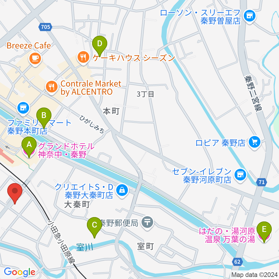 大村楽器店 秦野店周辺のホテル一覧地図