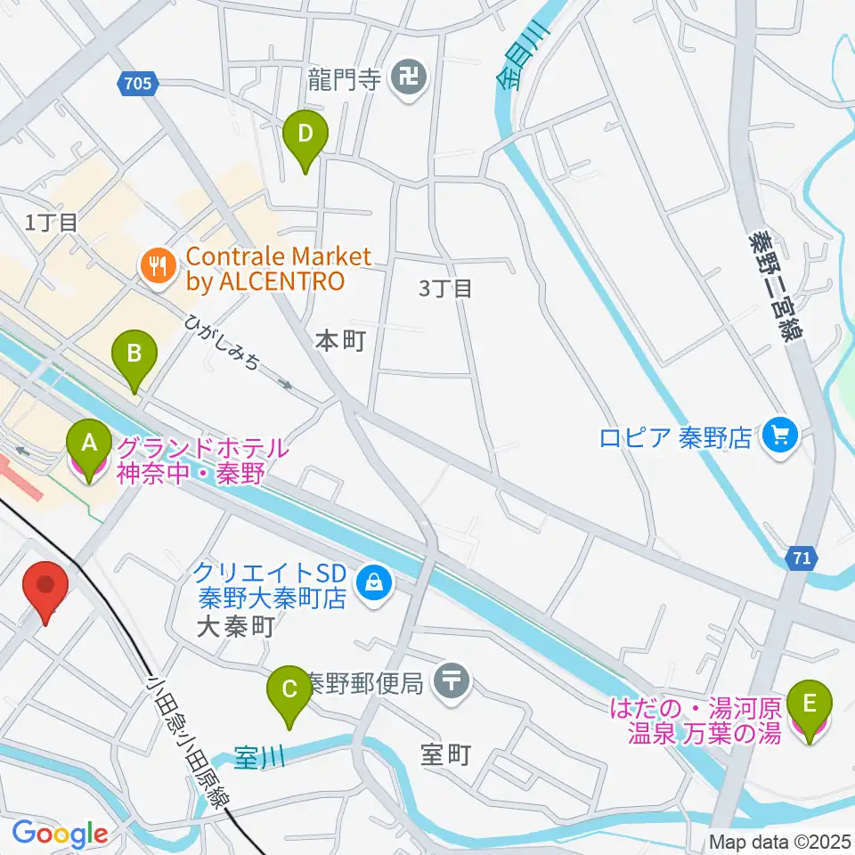 大村楽器店 秦野店周辺のホテル一覧地図
