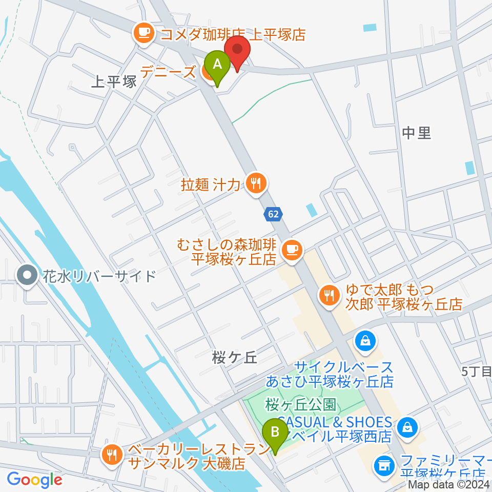 大村楽器店 平塚店周辺のホテル一覧地図