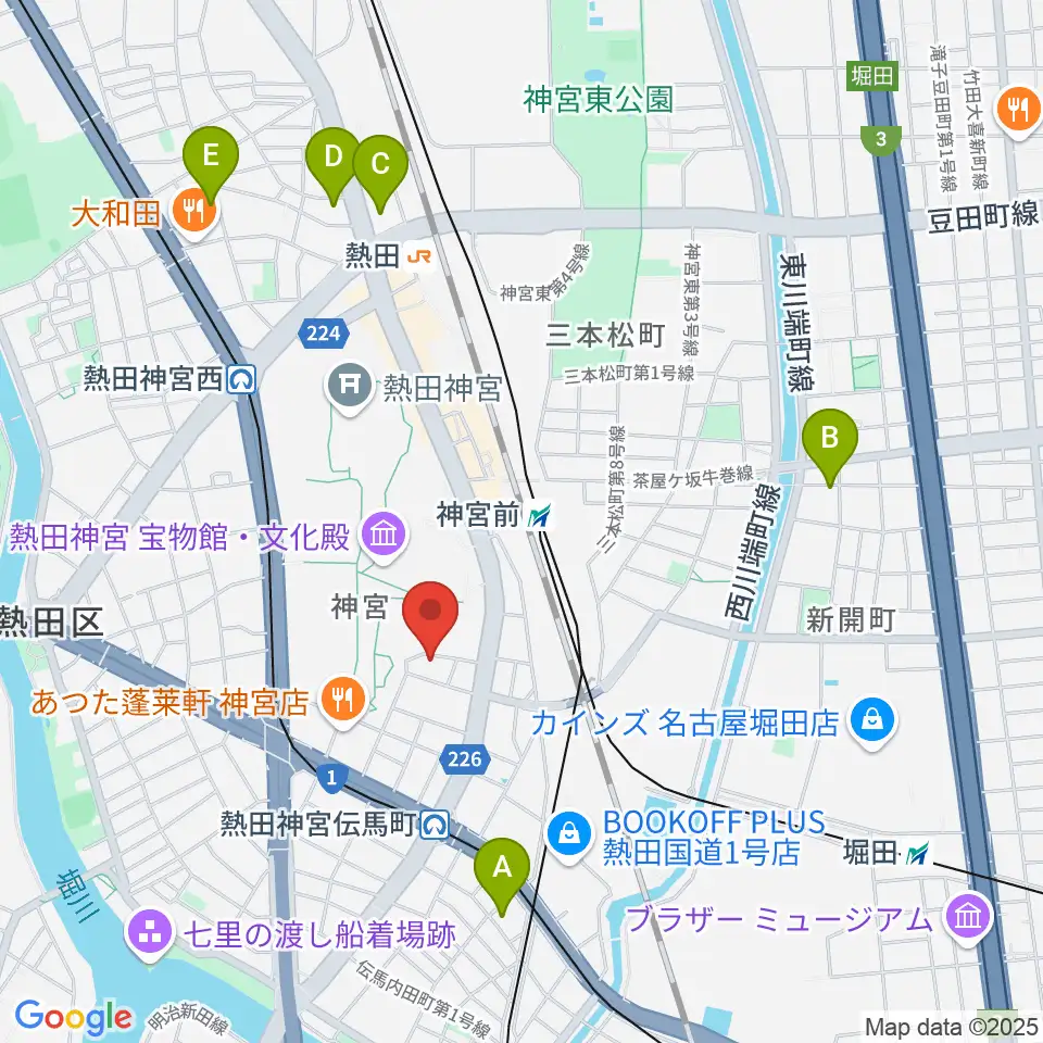 ヨモギヤ楽器 神宮前本店周辺のホテル一覧地図