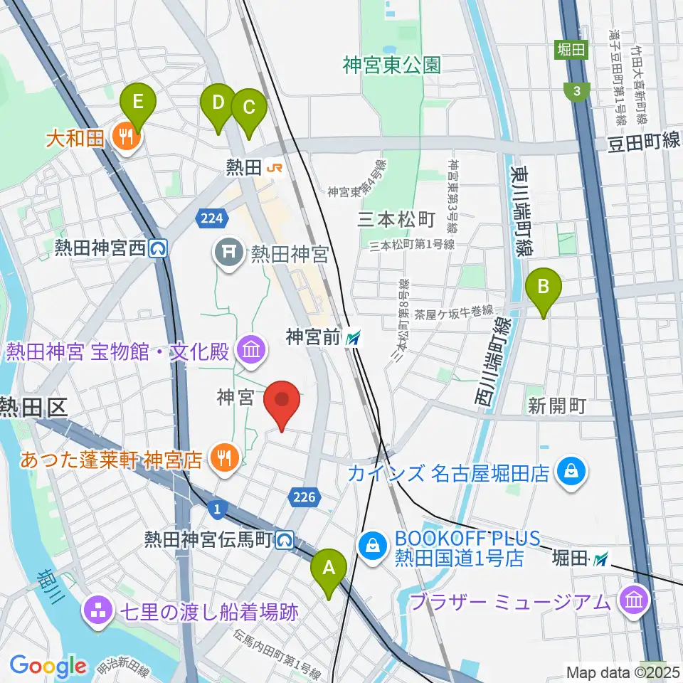 ヨモギヤ楽器 神宮前本店周辺のホテル一覧地図